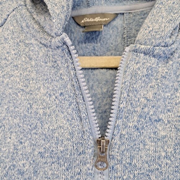 Eddie Bauer Blue Knit Full Zipper Hooded Sweater Size M - Picture 9 of 13